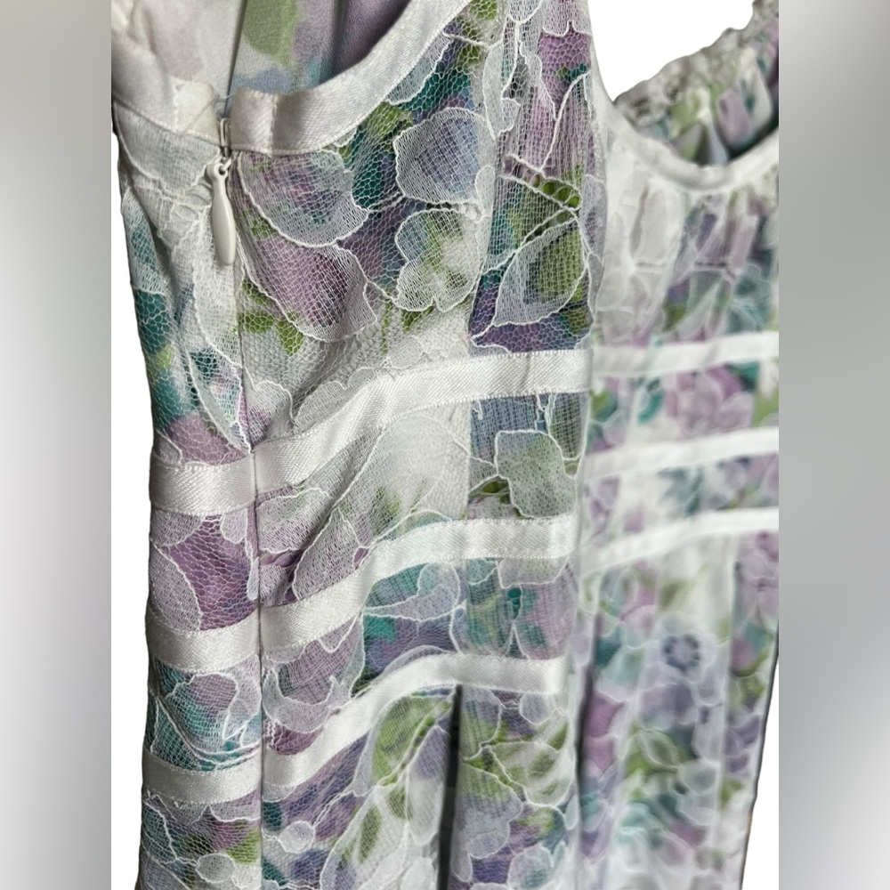 New For Love And Lemons Loretta Mini Dress Ivory Milkmaid Cottagecore Floral - Picture 10 of 12